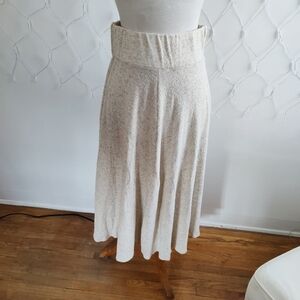 Vintage Skirt / Elastic Waist / Oatmeal / Size Medium